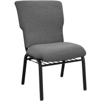 Flash Furniture EPCHT-117 Advantage Black Marble Discount Church Chair - 21 in. Wide